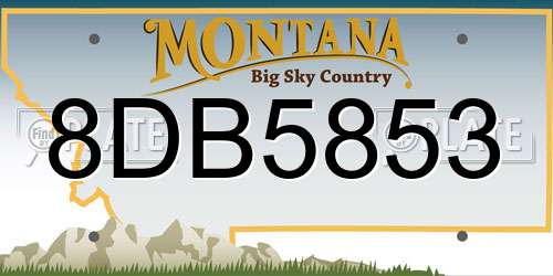 8DB5853 Montana License Plate