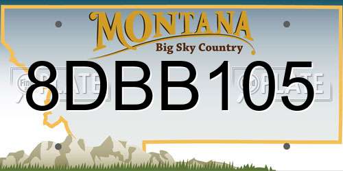 8DBB105 Montana License Plate