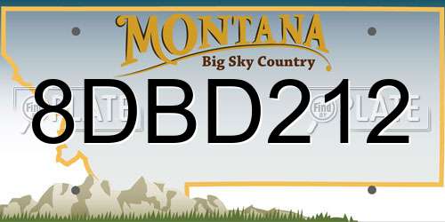 8DBD212 Montana License Plate