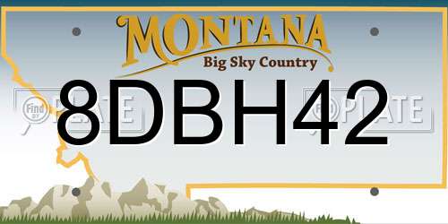 8DBH42 Montana License Plate