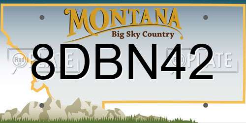 8DBN42 Montana License Plate