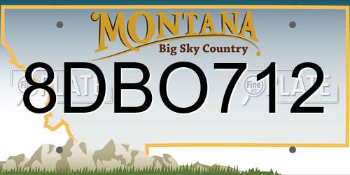 8DBO712 Montana License Plate