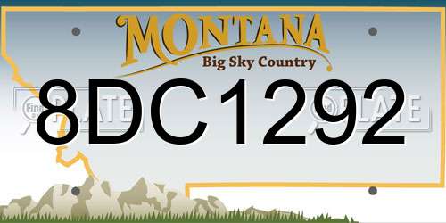 8DC1292 Montana License Plate