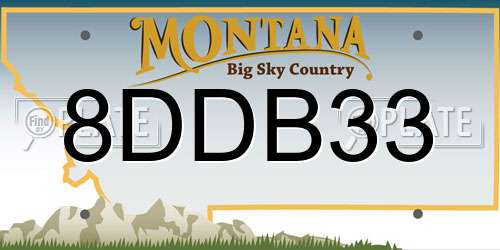 8DDB33 Montana License Plate