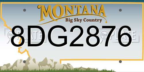8DG2876 Montana License Plate