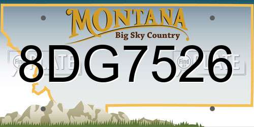 8DG7526 Montana License Plate