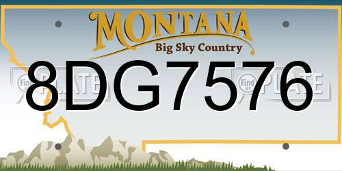 8DG7576 Montana License Plate