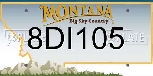 8DI105 Montana License Plate