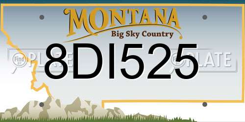 8DI525 Montana License Plate