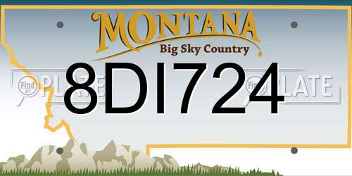 8DI724 Montana License Plate