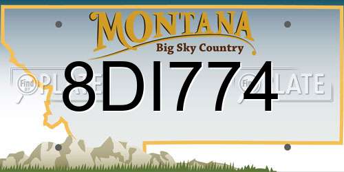 8DI774 Montana License Plate