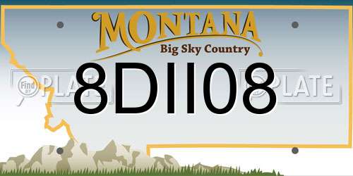 8DII08 Montana License Plate