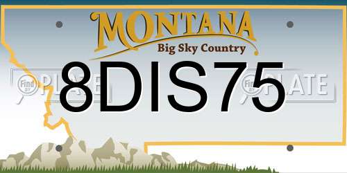 8DIS75 Montana License Plate