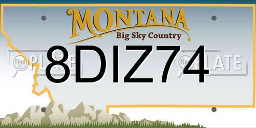 8DIZ74 Montana License Plate