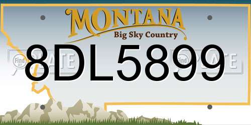 8DL5899 Montana License Plate