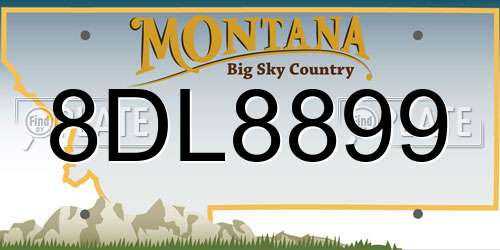 8DL8899 Montana License Plate