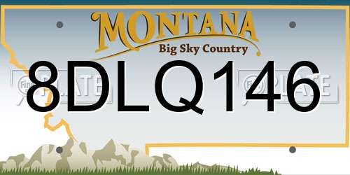 8DLQ146 Montana License Plate