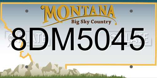 8DM5045 Montana License Plate