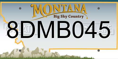 8DMB045 Montana License Plate