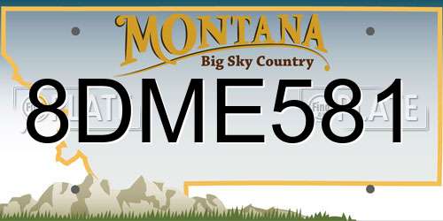 8DME581 Montana License Plate