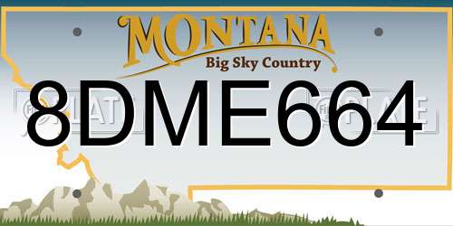 8DME664 Montana License Plate