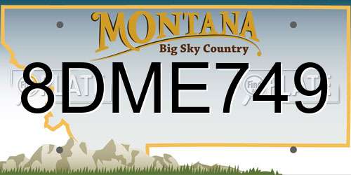 8DME749 Montana License Plate