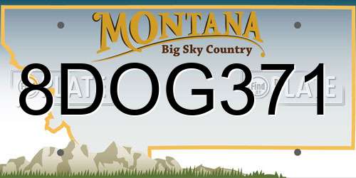 8DOG371 Montana License Plate