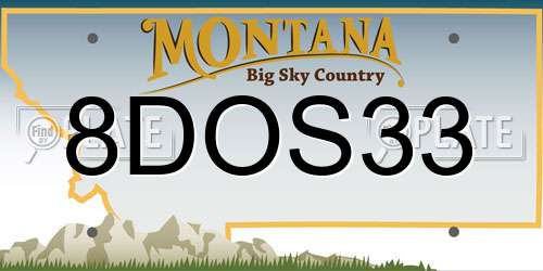 8DOS33 Montana License Plate