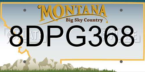 8DPG368 Montana License Plate
