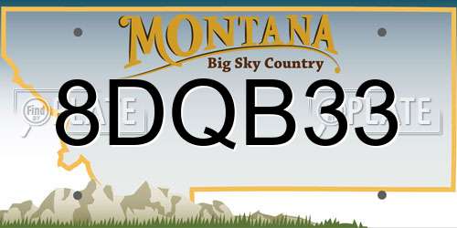 8DQB33 Montana License Plate