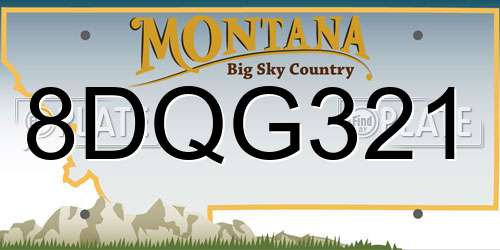 8DQG321 Montana License Plate
