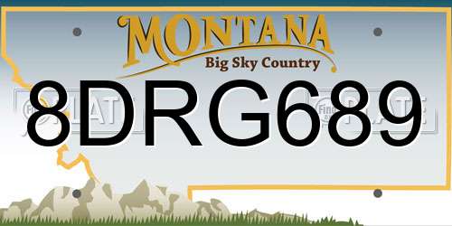 8DRG689 Montana License Plate