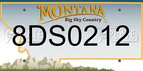 8DS0212 Montana License Plate