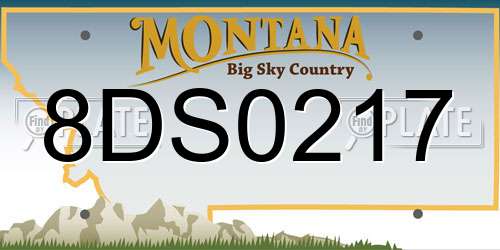 8DS0217 Montana License Plate