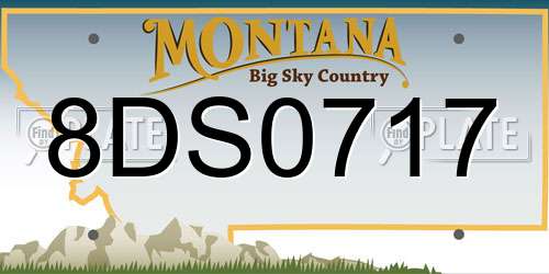 8DS0717 Montana License Plate