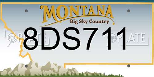 8DS711 Montana License Plate