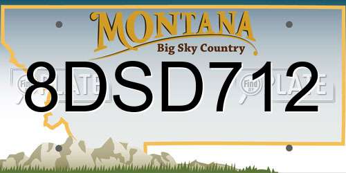 8DSD712 Montana License Plate