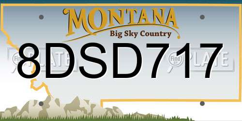 8DSD717 Montana License Plate