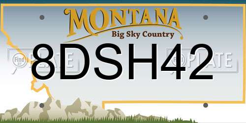 8DSH42 Montana License Plate