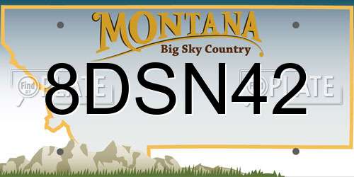 8DSN42 Montana License Plate