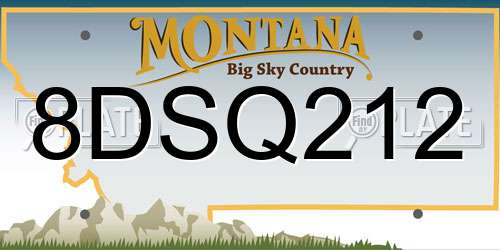 8DSQ212 Montana License Plate