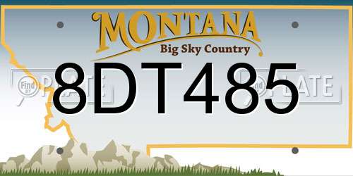 8DT485 Montana License Plate