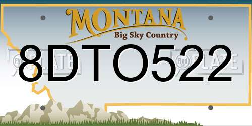 8DTO522 Montana License Plate
