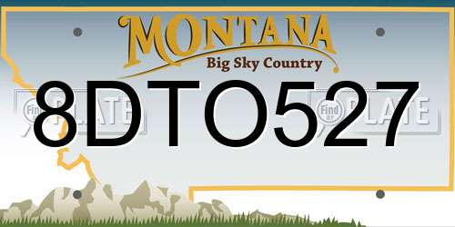 8DTO527 Montana License Plate