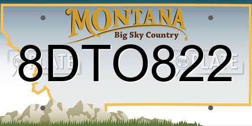 8DTO822 Montana License Plate