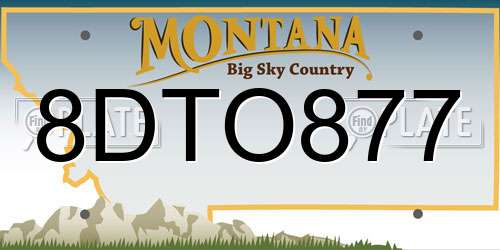 8DTO877 Montana License Plate