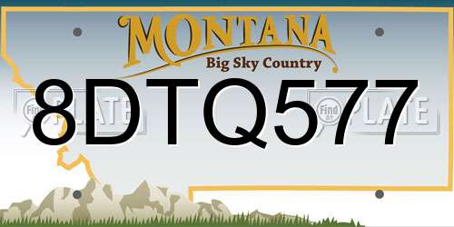 8DTQ577 Montana License Plate