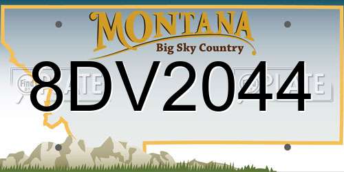 8DV2044 Montana License Plate