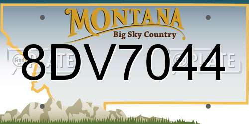 8DV7044 Montana License Plate