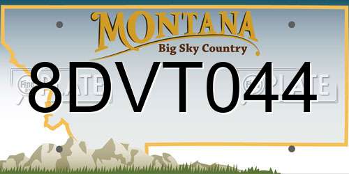 8DVT044 Montana License Plate